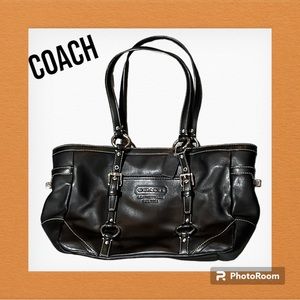 EUC Coach Black Leather Handbag